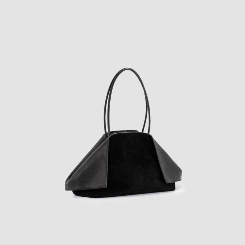 MINOBOSSI Borse Valery in suede e vitello liscio   nero/nero