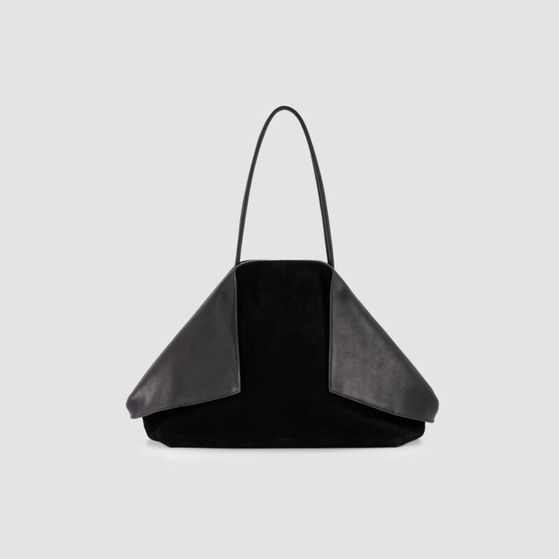 MINOBOSSI Borse Roxanne in suede e vitello liscio   nero/nero