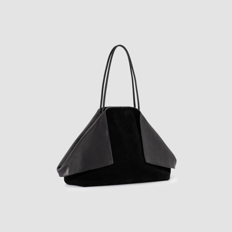 MINOBOSSI Borse Roxanne in suede e vitello liscio   nero/nero