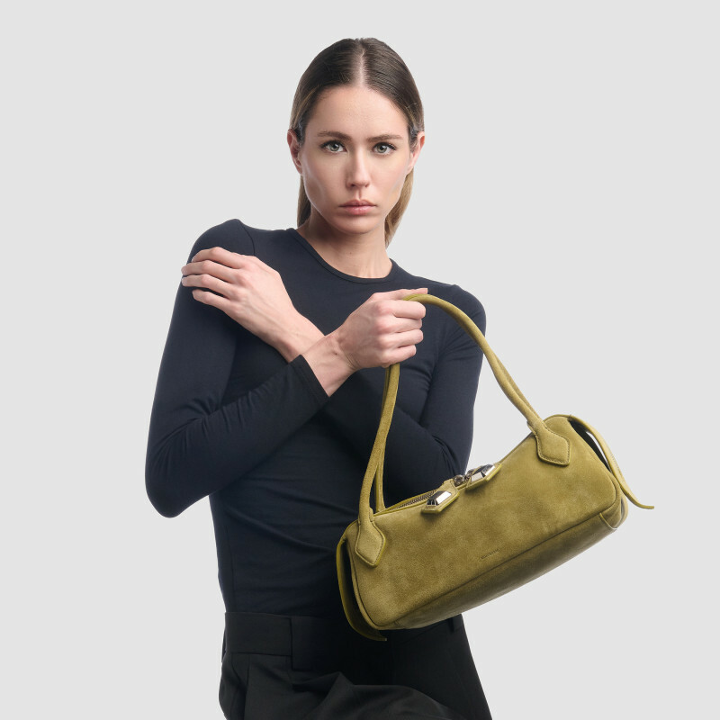 MINOBOSSI Bags ANNA IN SUEDE SS26   mauve green