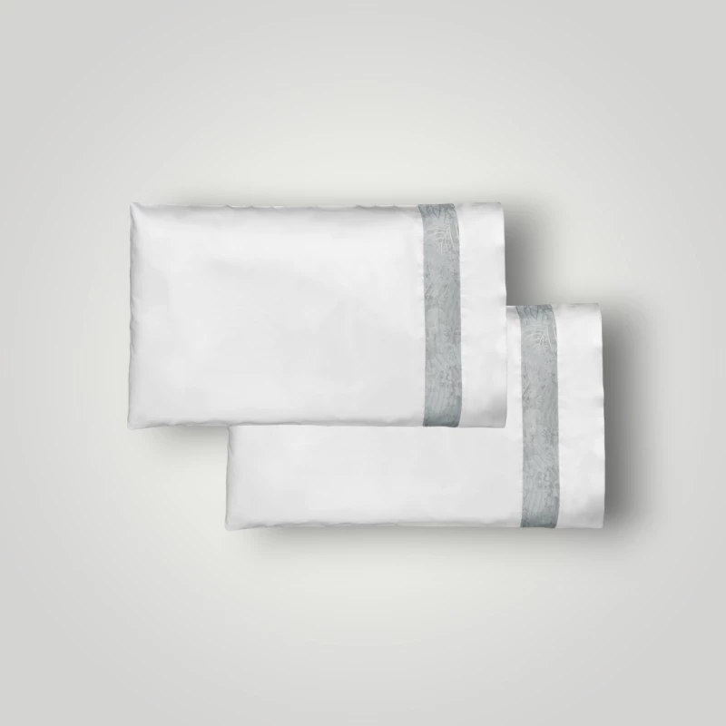 DEA ITALY PELAGO FEDERA A SACCO 2 PEZZI RASO CON BORDO JACQUARD Timothy Corrigan for Dea White/ice