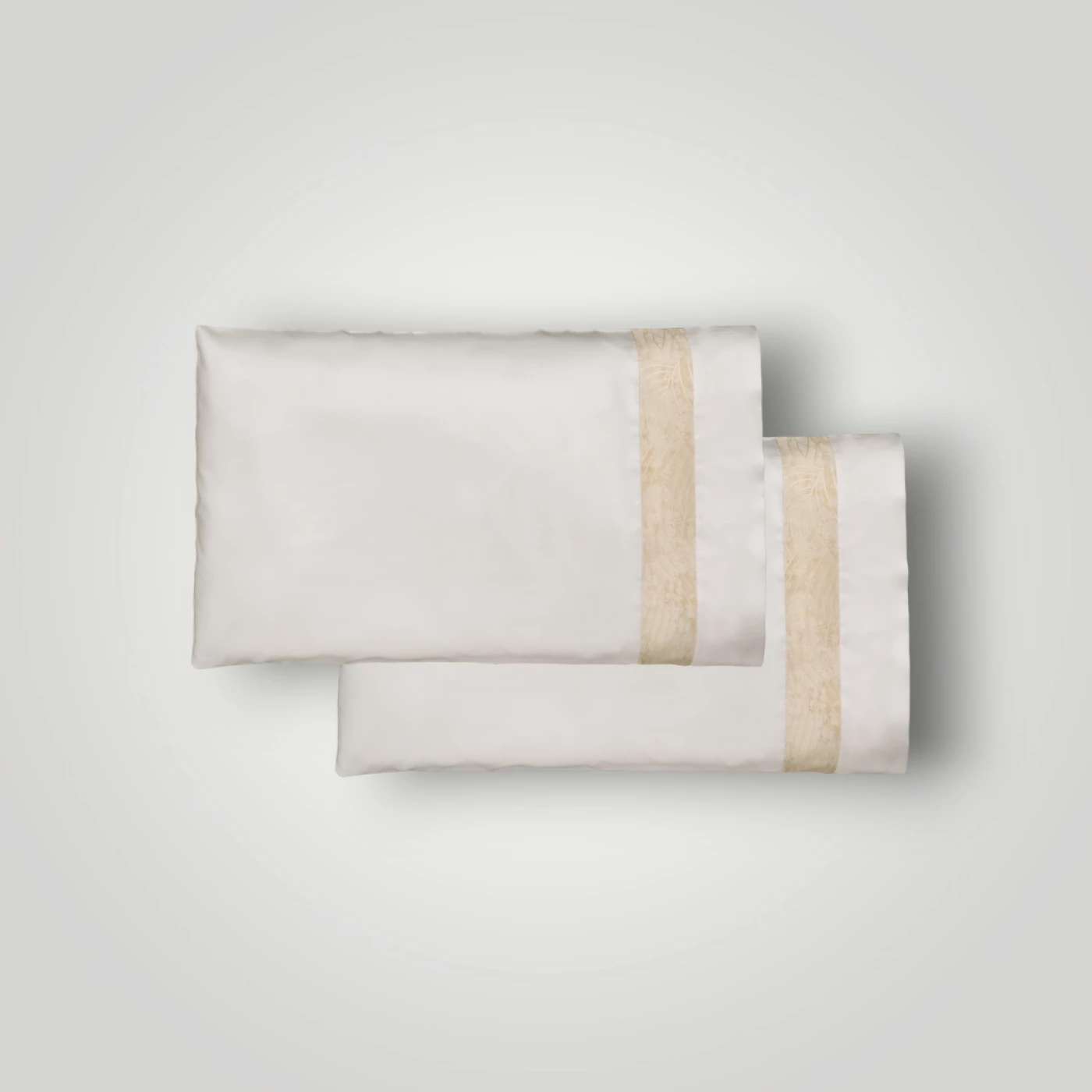 Biancheria da letto PELAGO FEDERA A SACCO 2 PEZZI RASO CON BORDO JACQUARD Timothy Corrigan for Dea ivory/ivory