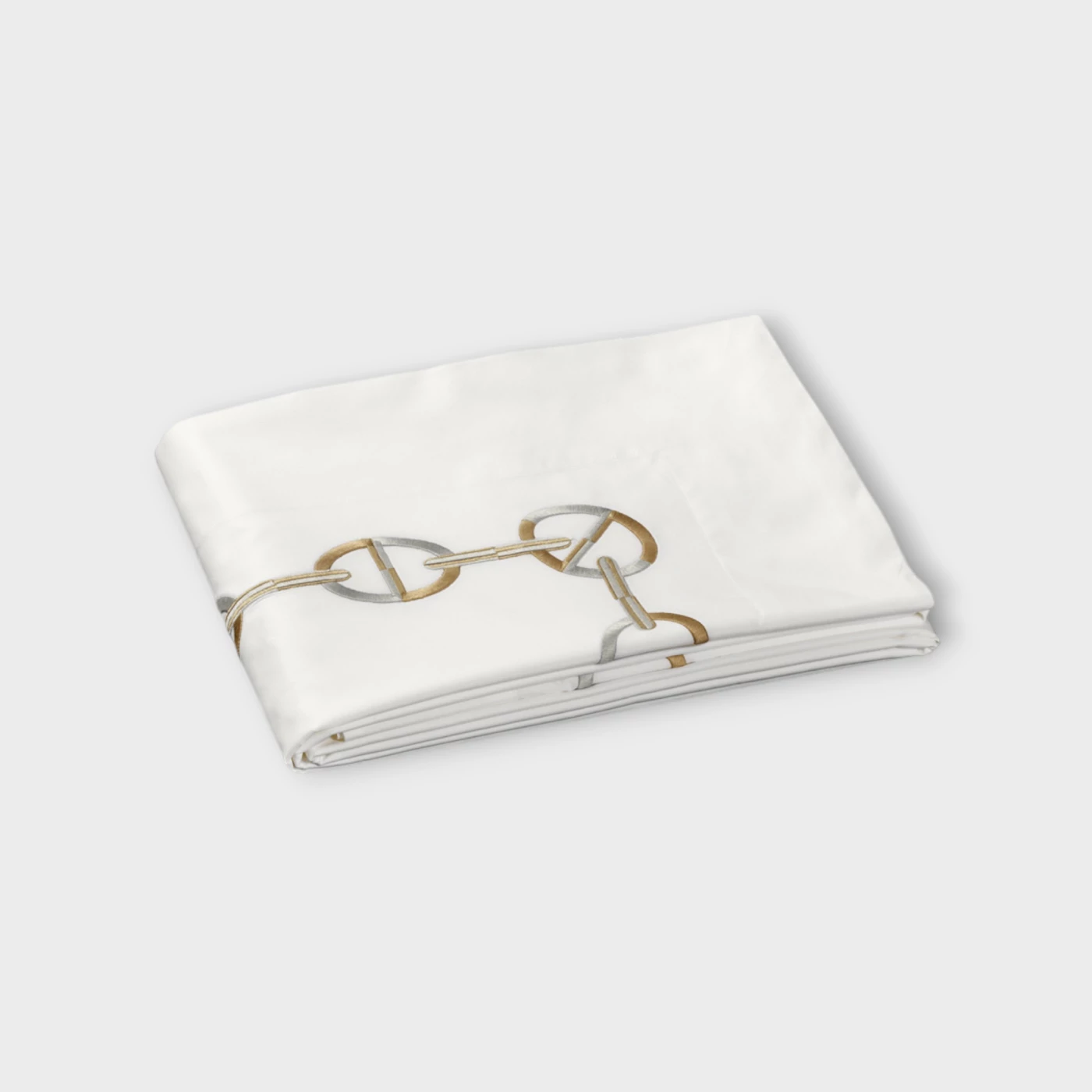 Biancheria da letto CHAINE SOPRA LENZUOLO RASO RICAMATO Timothy Corrigan for Dea white/moka