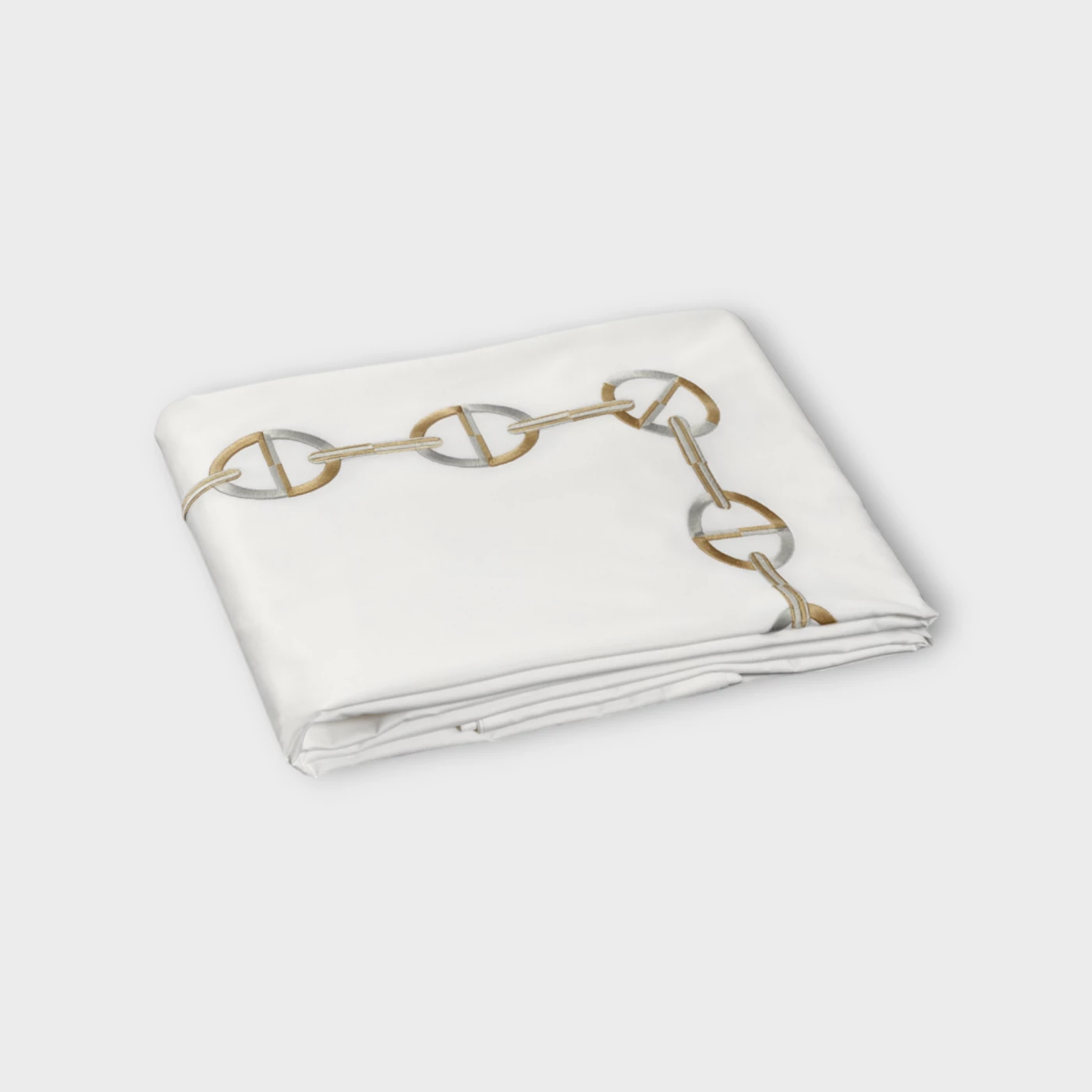 Biancheria da letto CHAINE COPRIPIUMINO RASO DI COTONE Timothy Corrigan for Dea white/moka