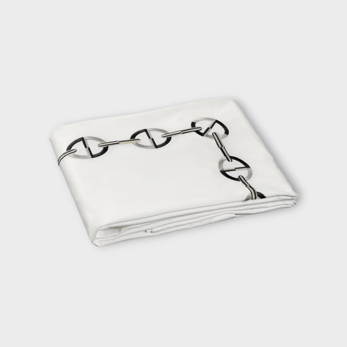Biancheria da letto CHAINE COPRIPIUMINO RASO DI COTONE Timothy Corrigan for Dea white/black