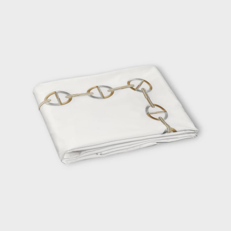 DEA ITALY CHAINE COPRIPIUMINO (PERCALLE DI COTONE RICAMATO) Timothy Corrigan for Dea White/moka