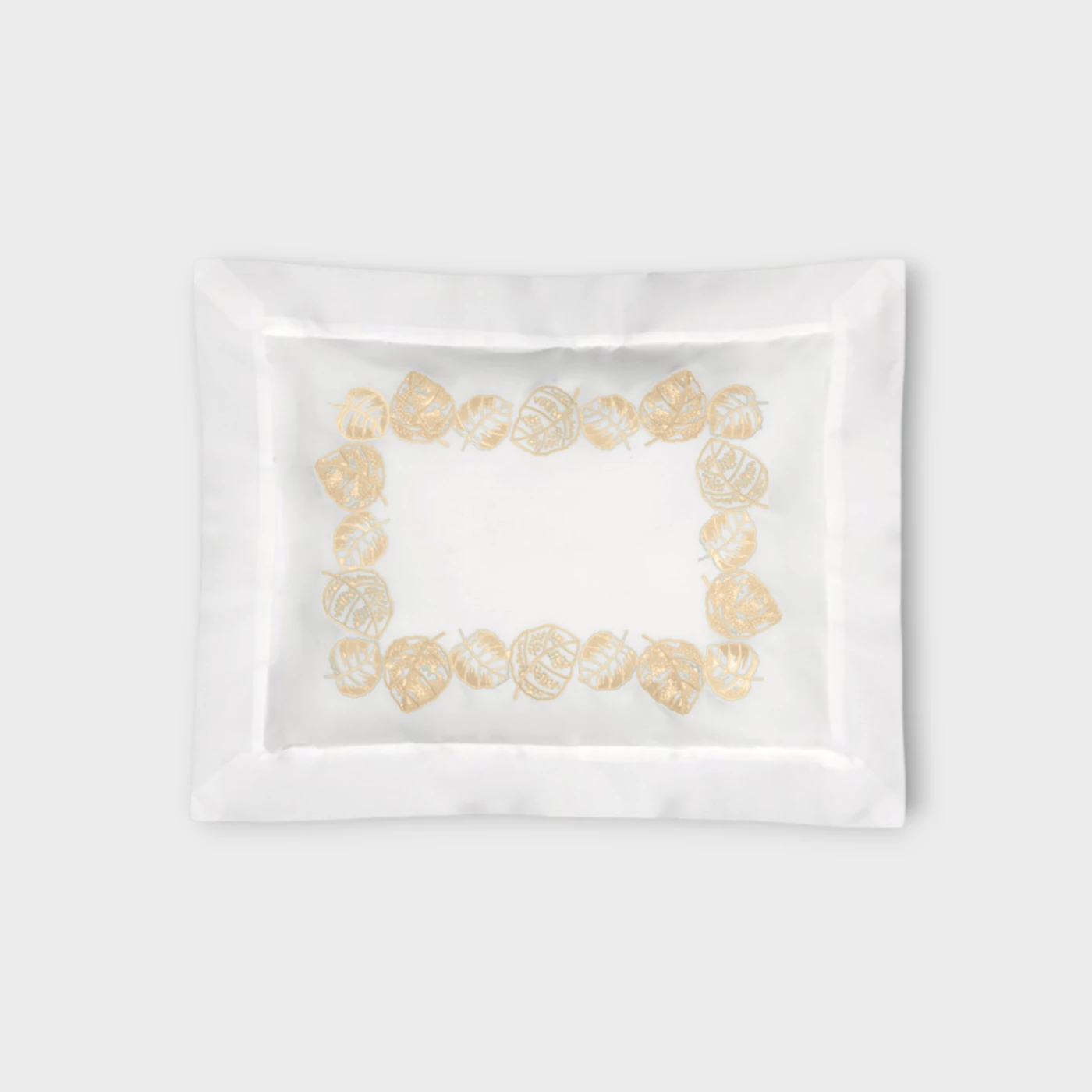 Biancheria da letto FEUILLAGE FEDERA 4 VOLANTS (PERCALLE DI COTONE RICAMATO) Timothy Corrigan for Dea white/ivory