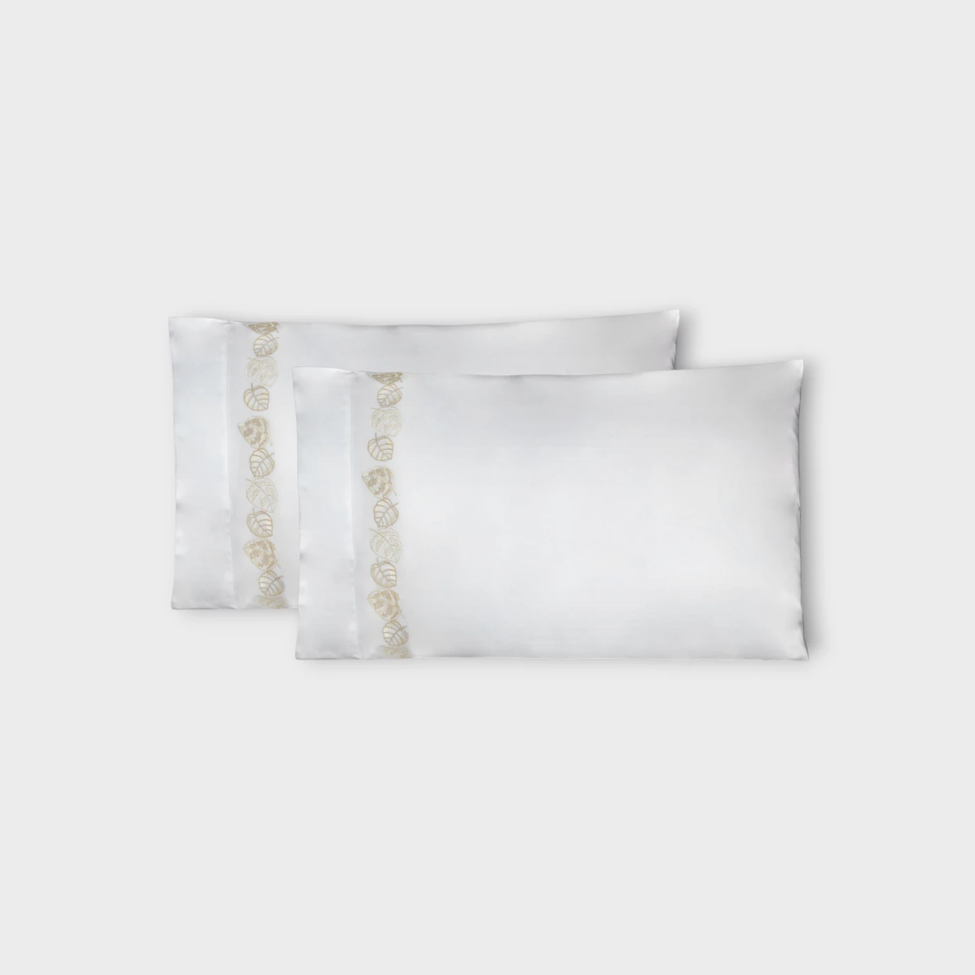 Biancheria da letto FEUILLAGE FEDERA A SACCO 2 PEZZI (PERCALLE DI COTONE RICAMATO) Timothy Corrigan for Dea white/ivory