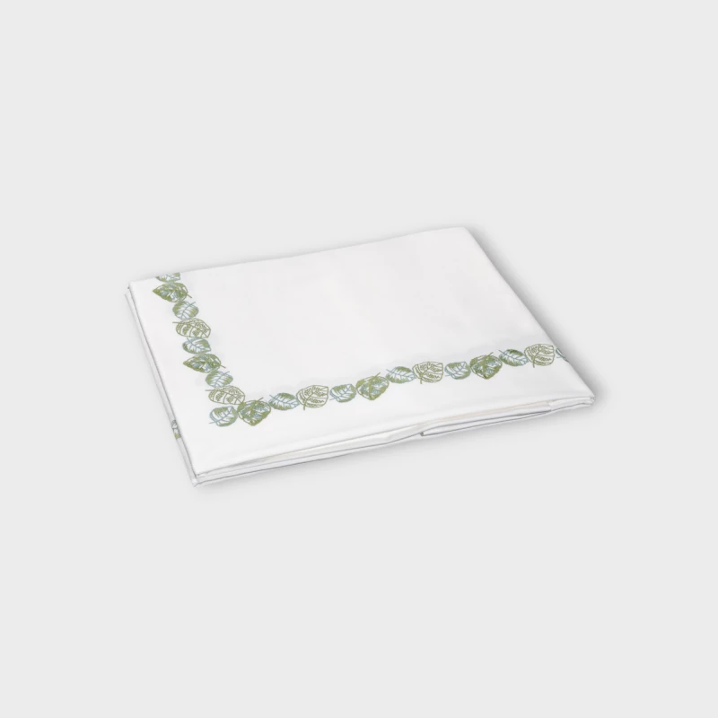 DEA ITALY FEUILLAGE Copriletto (PIQUET RICAMATO) Timothy Corrigan for Dea White/sage green