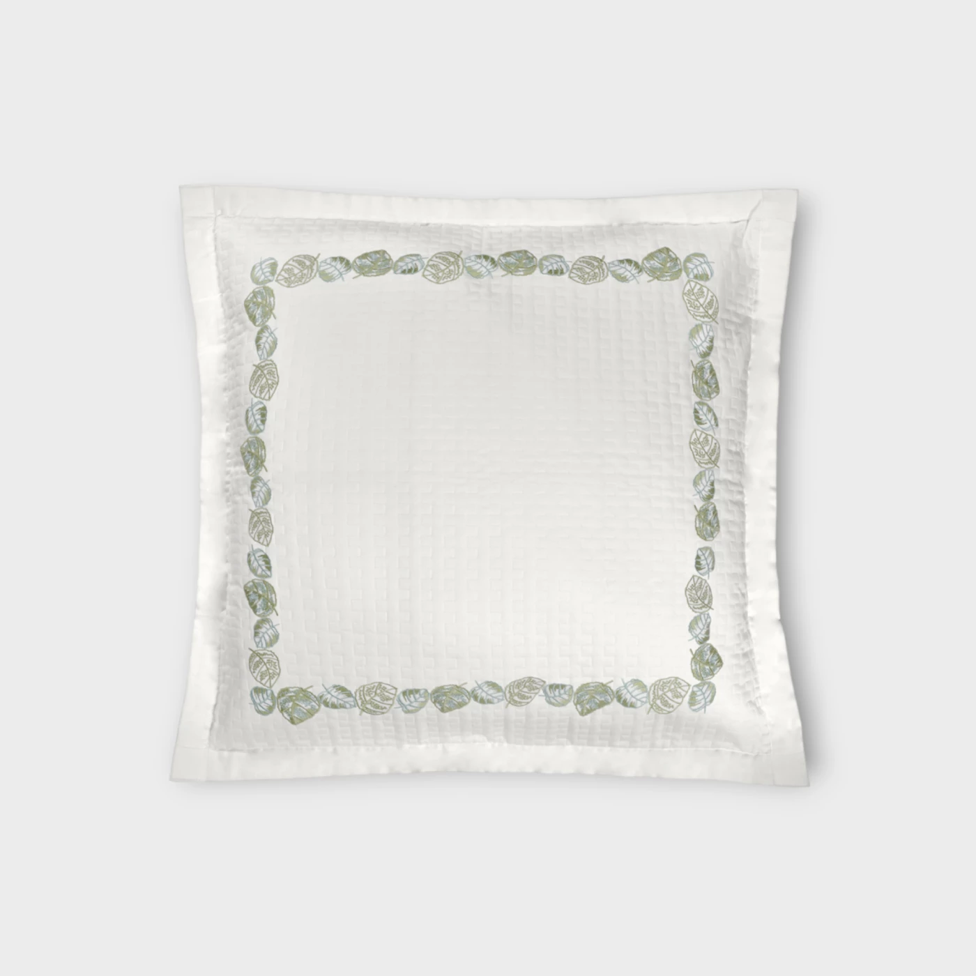 Biancheria da letto FEUILLAGE Federa trapuntata Timothy Corrigan for Dea white/sage green