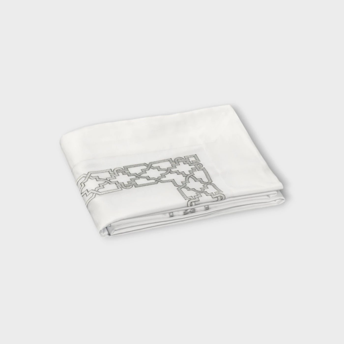 Biancheria da letto FRETWORK SOPRA LENZUOLO RASO RICAMATO Timothy Corrigan for Dea silver grey