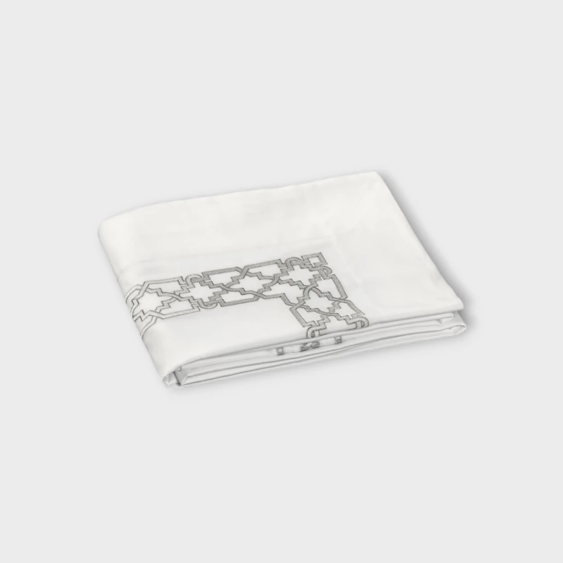 DEA ITALY FRETWORK SOPRA LENZUOLO (PERCALLE DI COTONE RICAMATO) Timothy Corrigan for Dea Silver grey