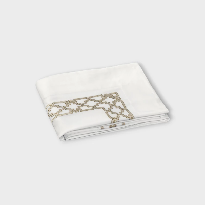 DEA ITALY FRETWORK SOPRA LENZUOLO (PERCALLE DI COTONE RICAMATO) Timothy Corrigan for Dea White/kaki