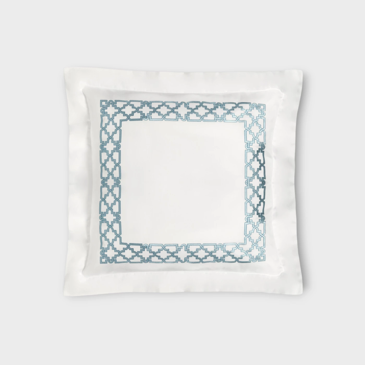 Biancheria da letto FRETWORK FEDERA 4 VOLANTS (PERCALLE DI COTONE RICAMATO) Timothy Corrigan for Dea acquamarina