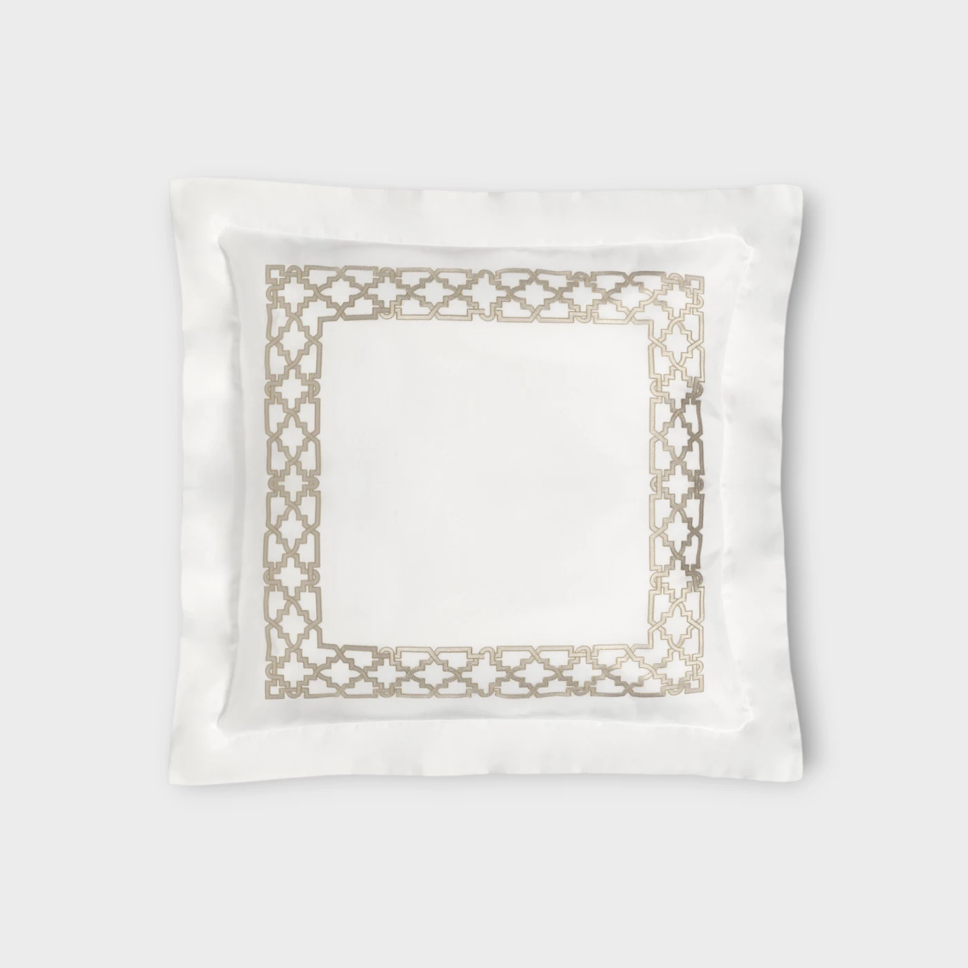 Biancheria da letto FRETWORK FEDERA 4 VOLANTS (PERCALLE DI COTONE RICAMATO) Timothy Corrigan for Dea white/kaki