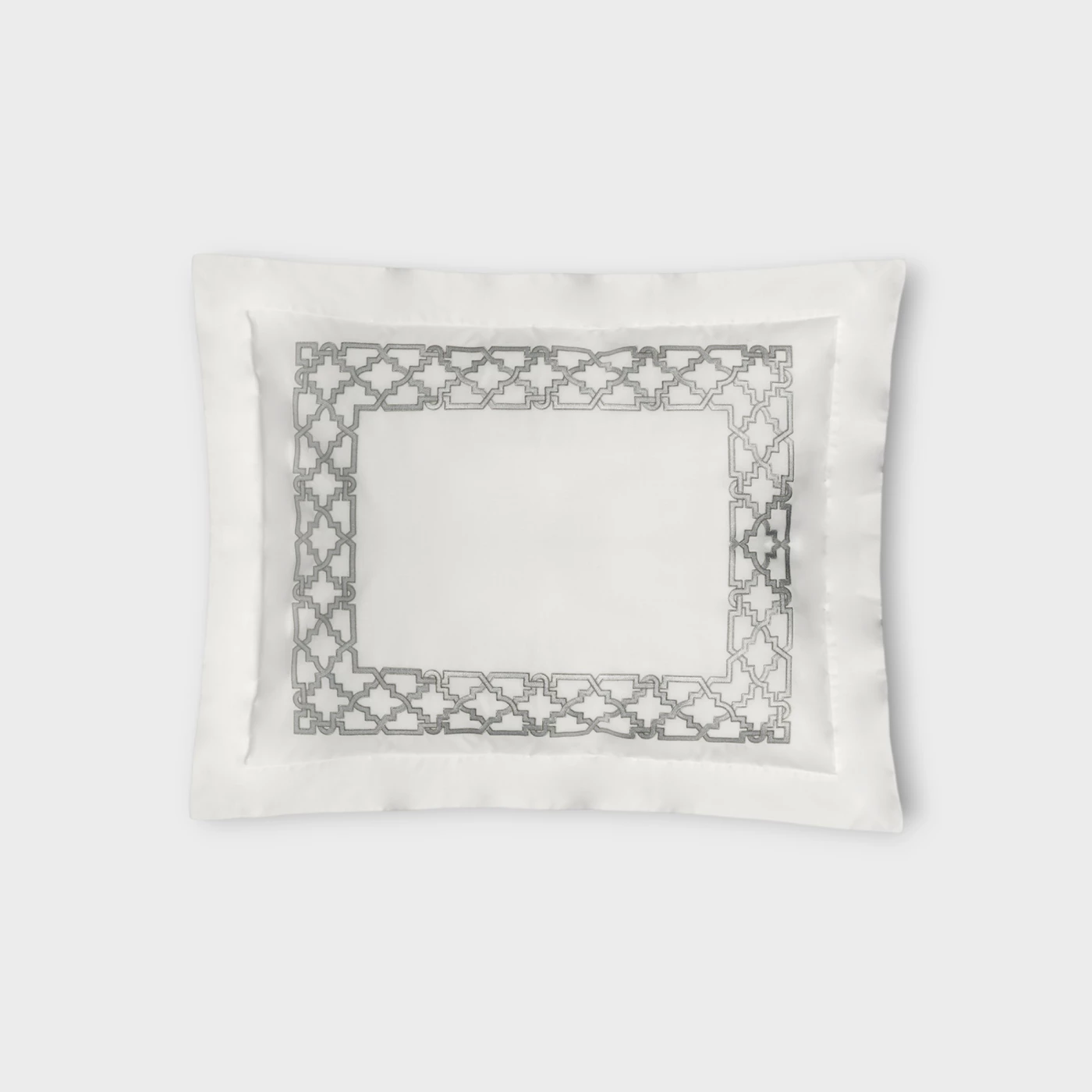 Biancheria da letto FRETWORK FEDERA 4 VOLANTS (RASO DI COTONE RICAMATO) Timothy Corrigan for Dea silver grey