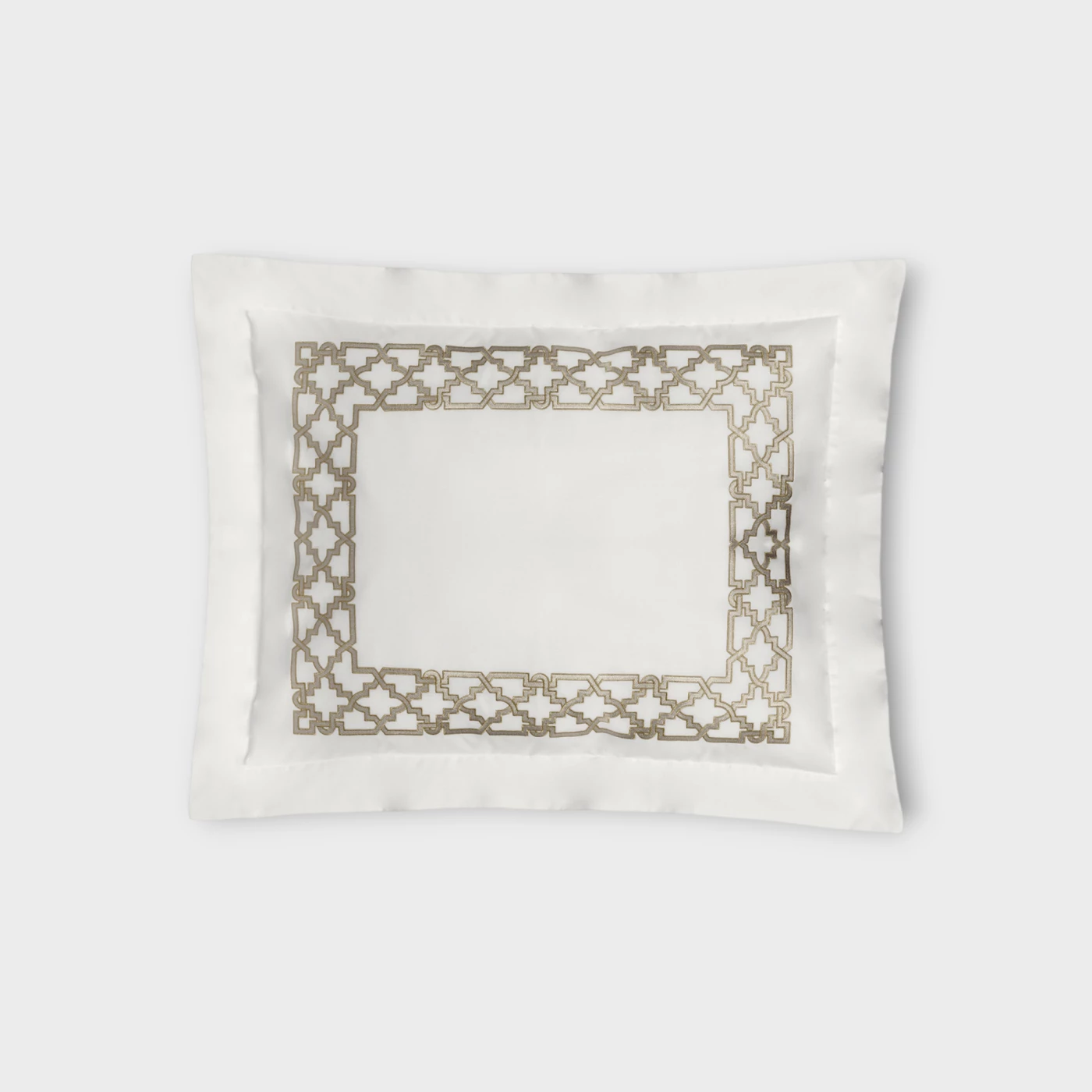 Biancheria da letto FRETWORK FEDERA 4 VOLANTS (RASO DI COTONE RICAMATO) Timothy Corrigan for Dea white/kaki