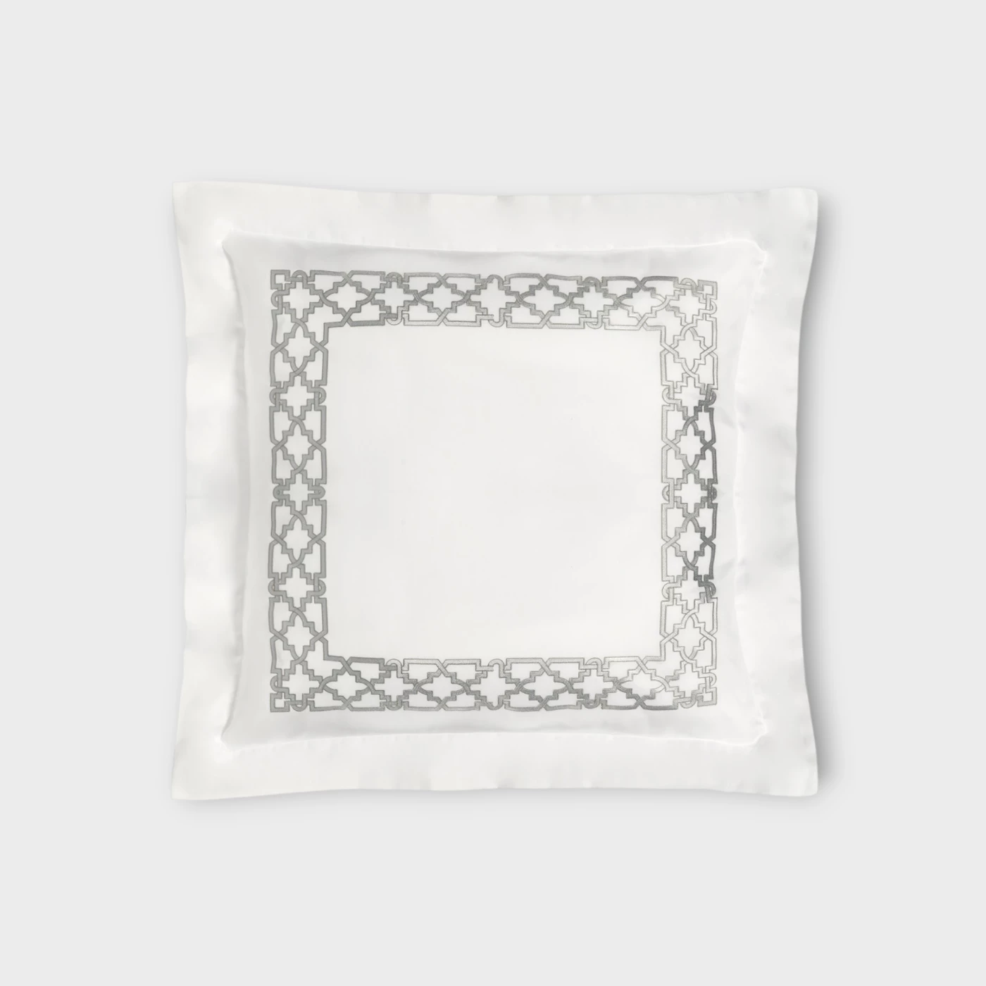 Biancheria da letto FRETWORK FEDERA 4 VOLANTS (RASO DI COTONE RICAMATO) Timothy Corrigan for Dea silver grey
