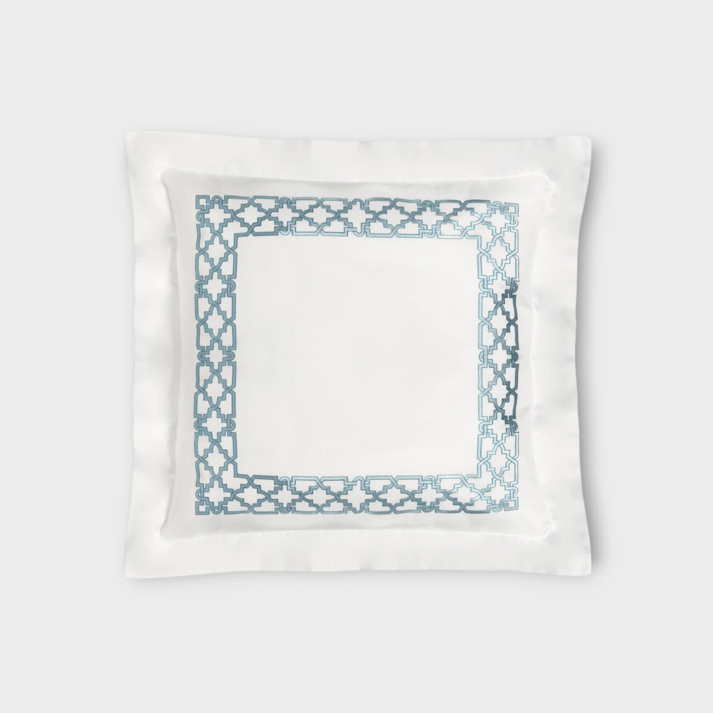 Biancheria da letto FRETWORK FEDERA 4 VOLANTS (RASO DI COTONE RICAMATO) Timothy Corrigan for Dea acquamarina