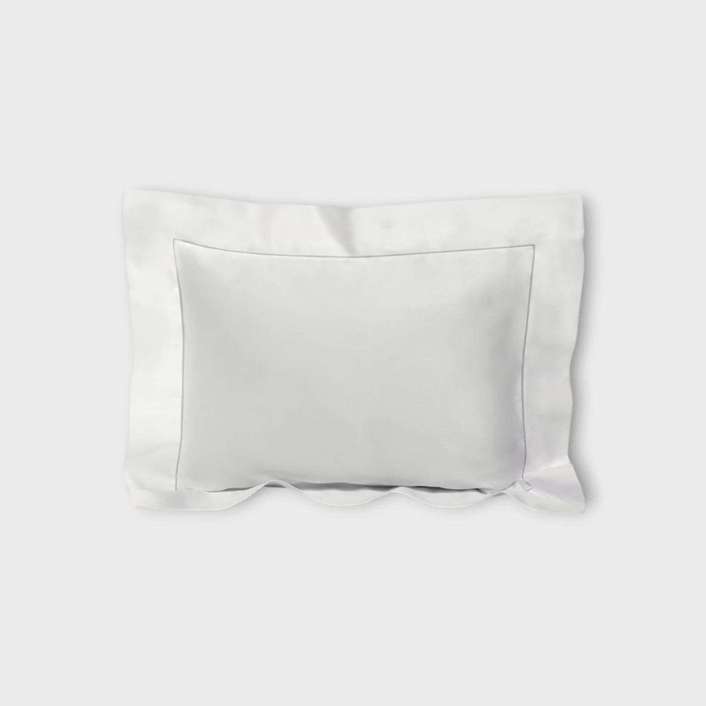 Biancheria da letto FEDERA 4 VOLANTS SEA ISLAND PUNTO PARIGI - COUTURE white/silver grey