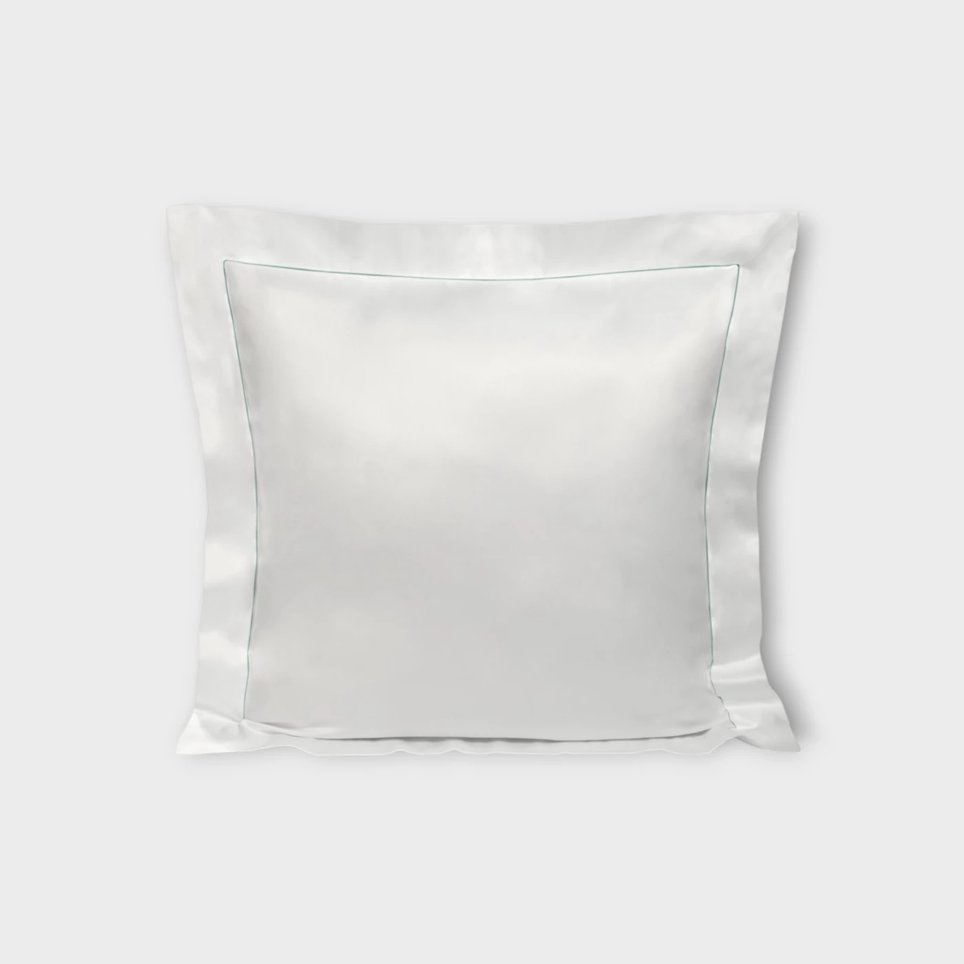 Biancheria da letto FEDERA 4 VOLANTS SEA ISLAND PUNTO PARIGI - COUTURE white/grass green