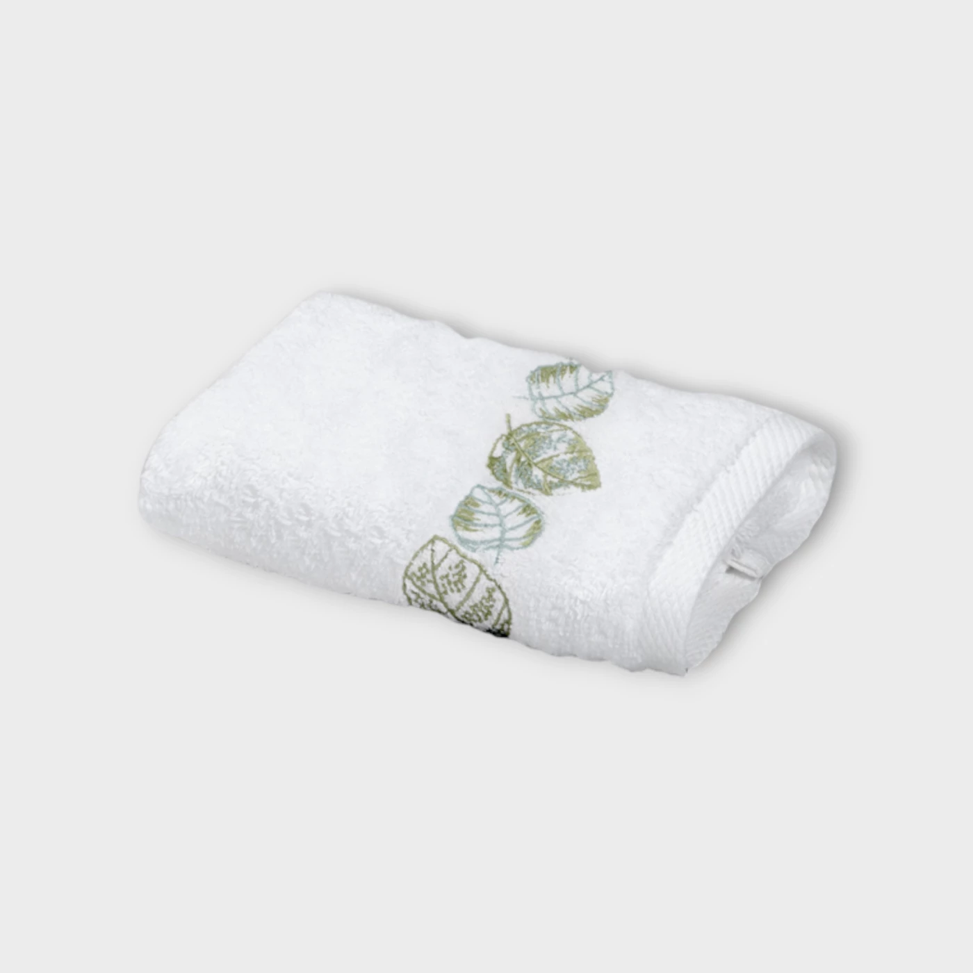 Biancheria bagno FEUILLAGE ASCIUGAMANO OSPITI white/sage green