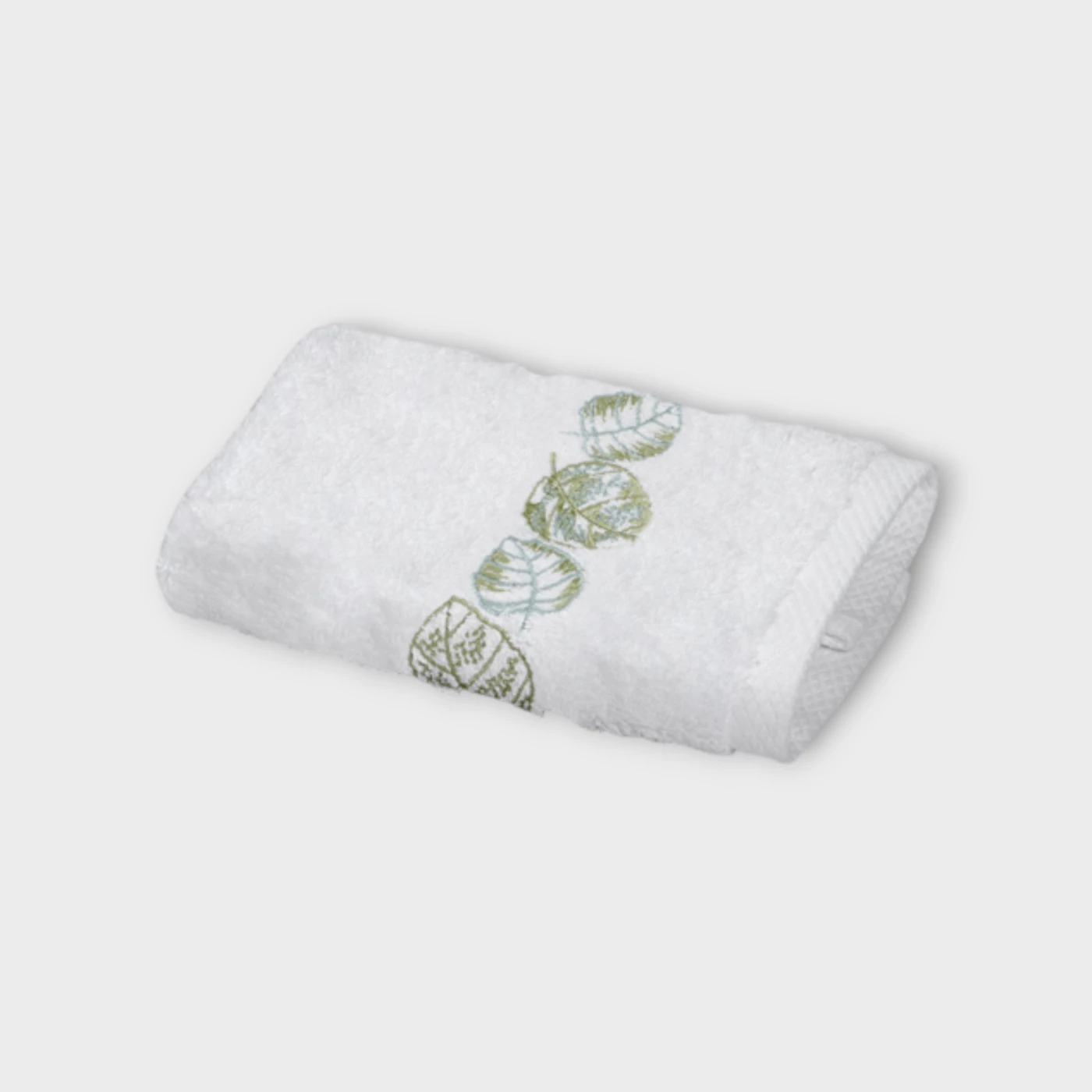 Biancheria bagno FEUILLAGE ASCIUGAMANO VISO white/sage green