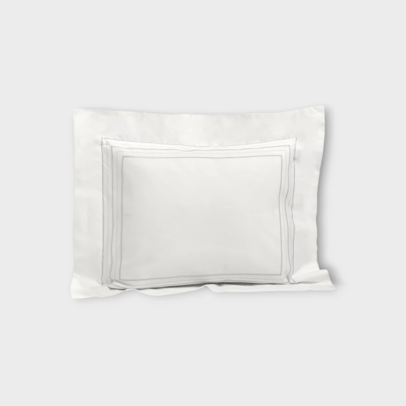 DEA ITALY GUBBIO  FEDERA 4 VOLANTS (RASO DI COTONE RICAMATO) White/silver grey