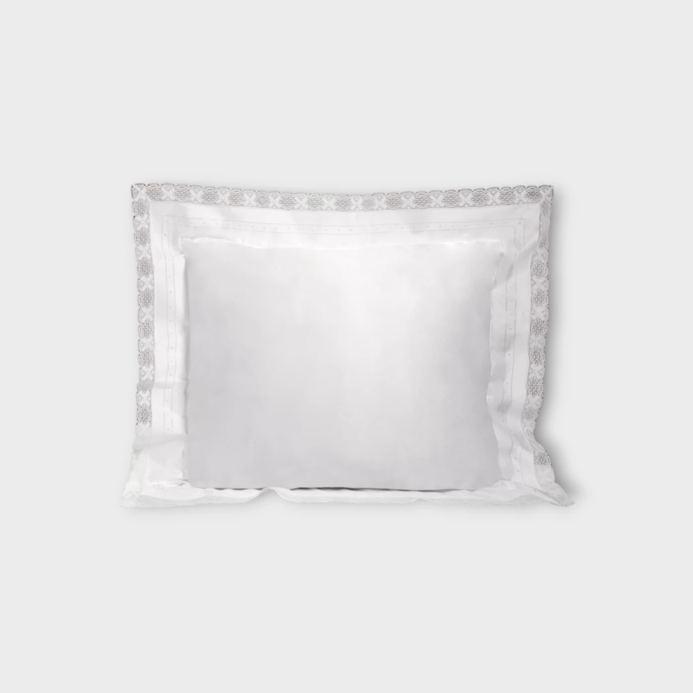 Biancheria da letto 860  FEDERA 4 VOLANTS (RASO DI COTONE RICAMATO) white