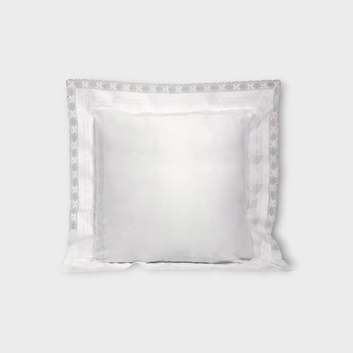 Biancheria da letto 860  FEDERA 4 VOLANTS (RASO DI COTONE RICAMATO) white