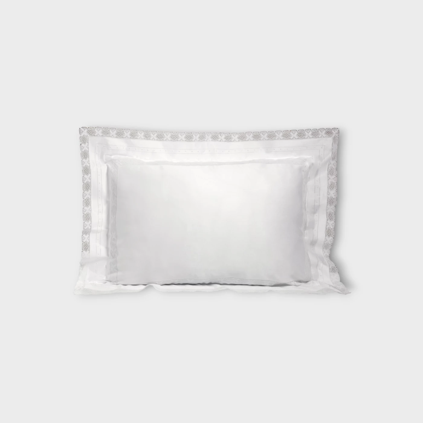 Biancheria da letto 860  FEDERA 4 VOLANTS (RASO DI COTONE RICAMATO) white