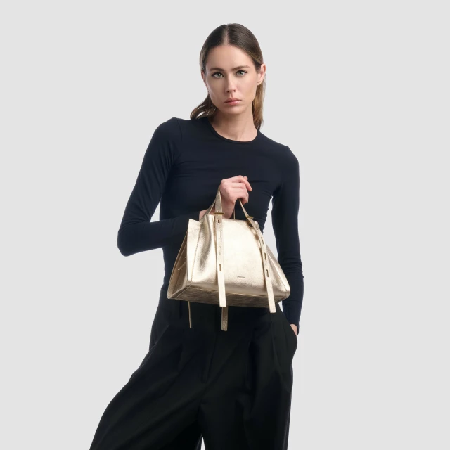 OKKIA PAULINA IN PELLE LAMINATA Oro