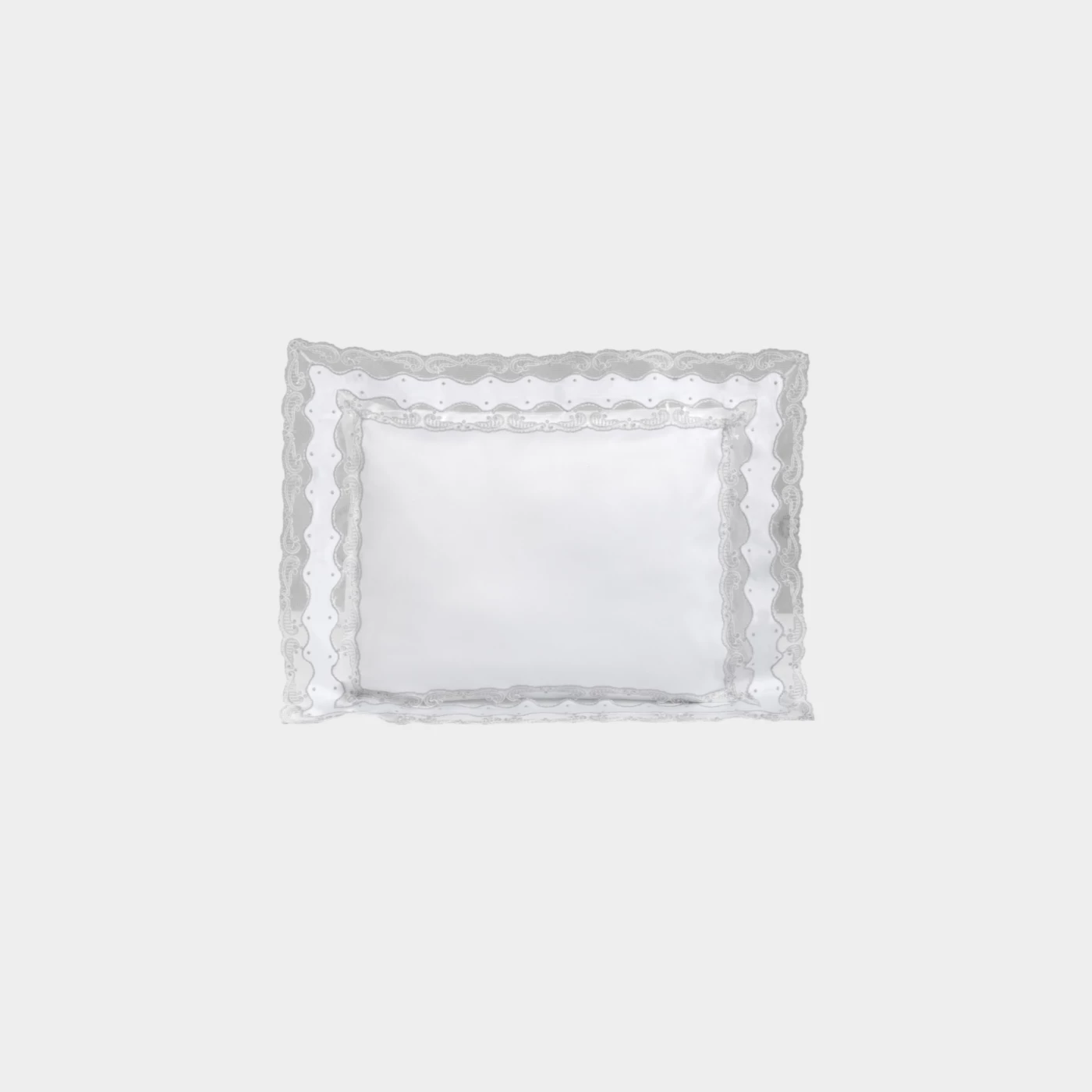 Biancheria da letto MILO Federa 4 volants white/charocoal grey