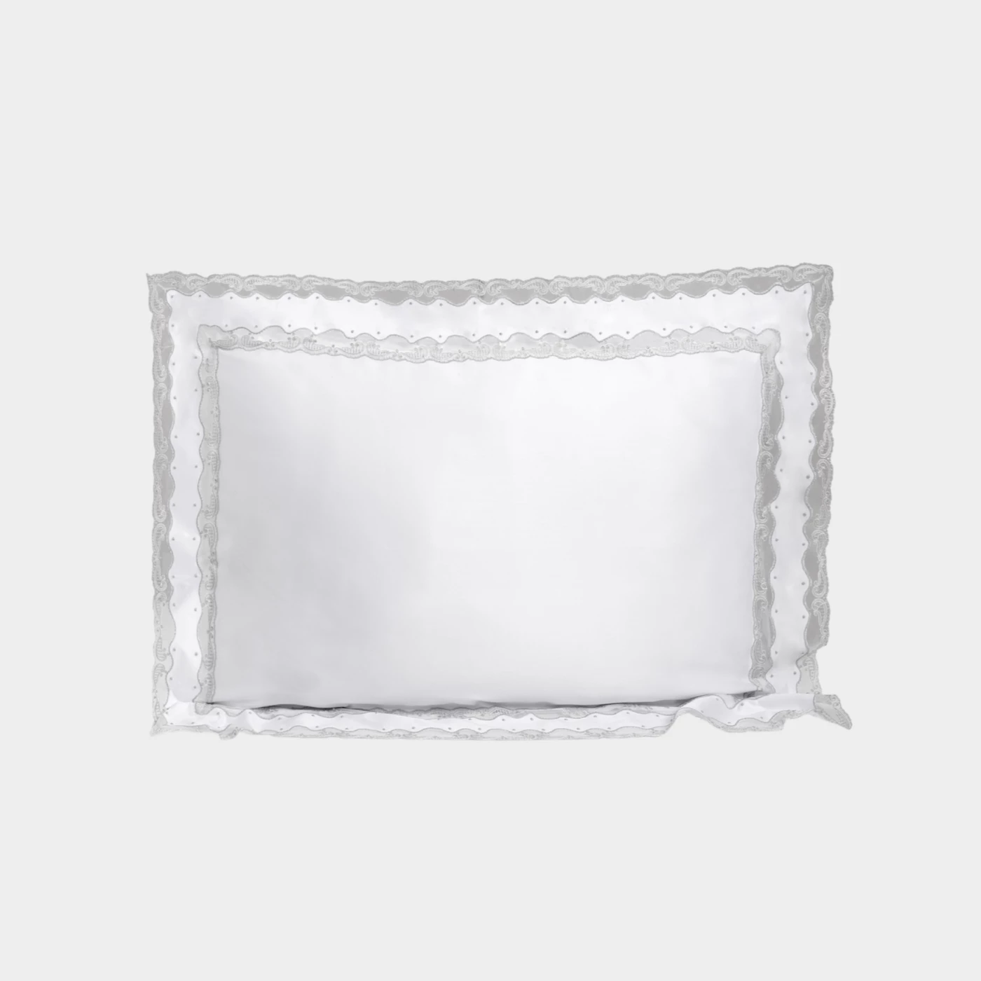 Biancheria da letto MILO Federa 4 volants white/charocoal grey