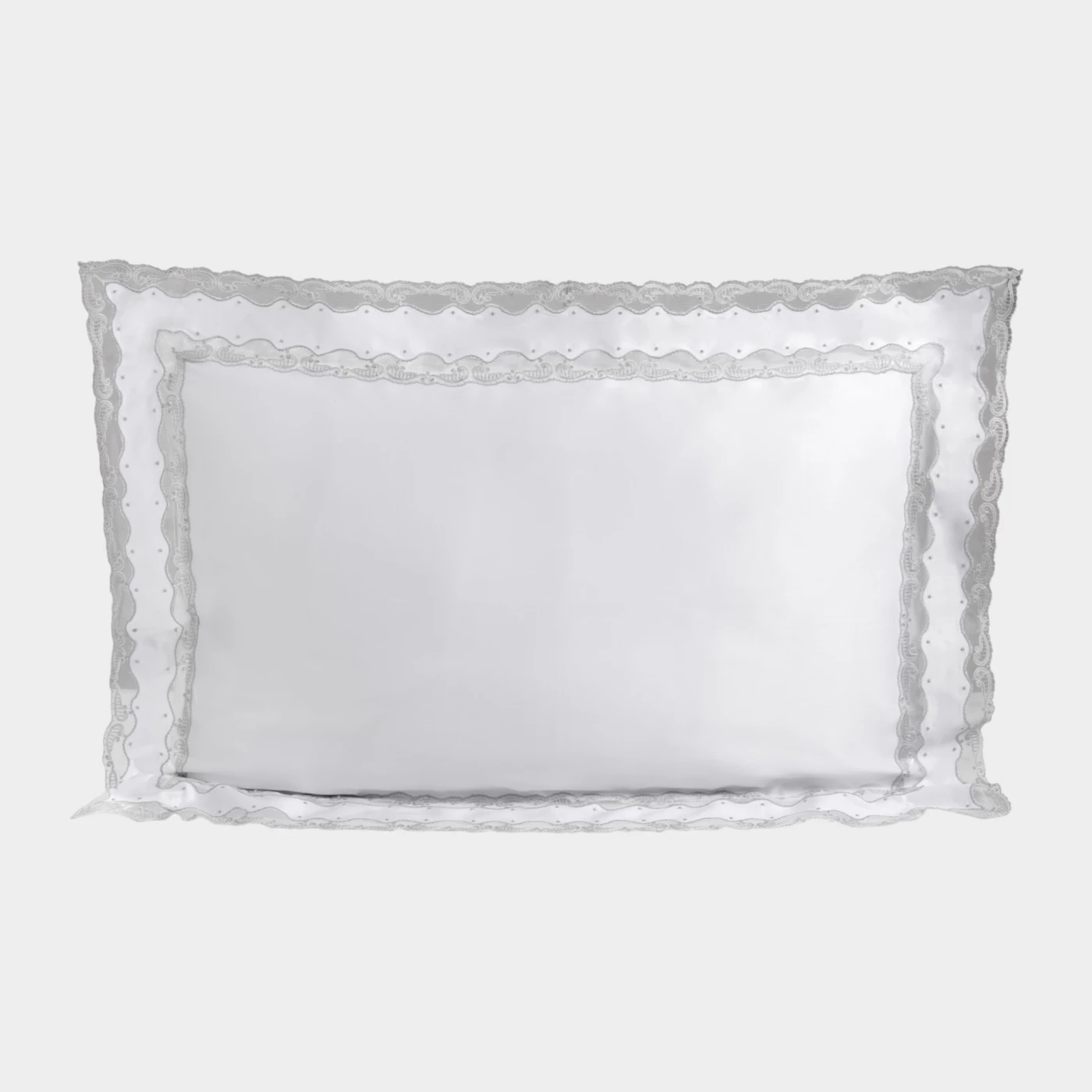 Biancheria da letto MILO Federa 4 volants white/charocoal grey