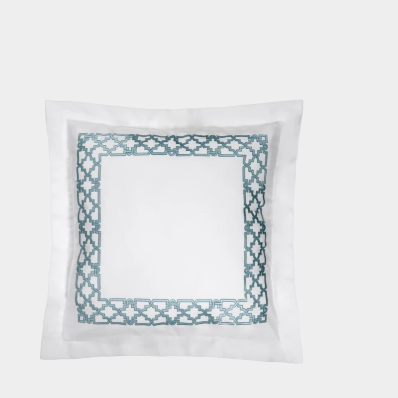DEA ITALY Federa Piquet Ricamato Fretwork Timothy Corrigan for Dea White/aquamarine