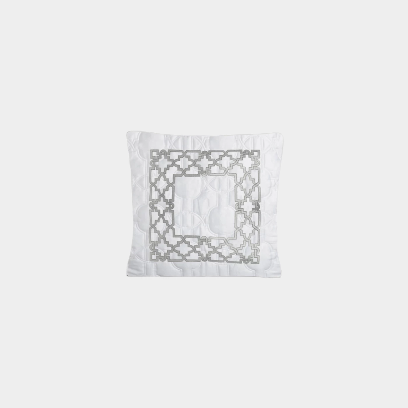 Biancheria da letto Cuscino d’arredo quadrato trapuntato Fretwork by Timothy Corrigan for Dea white/silver grey