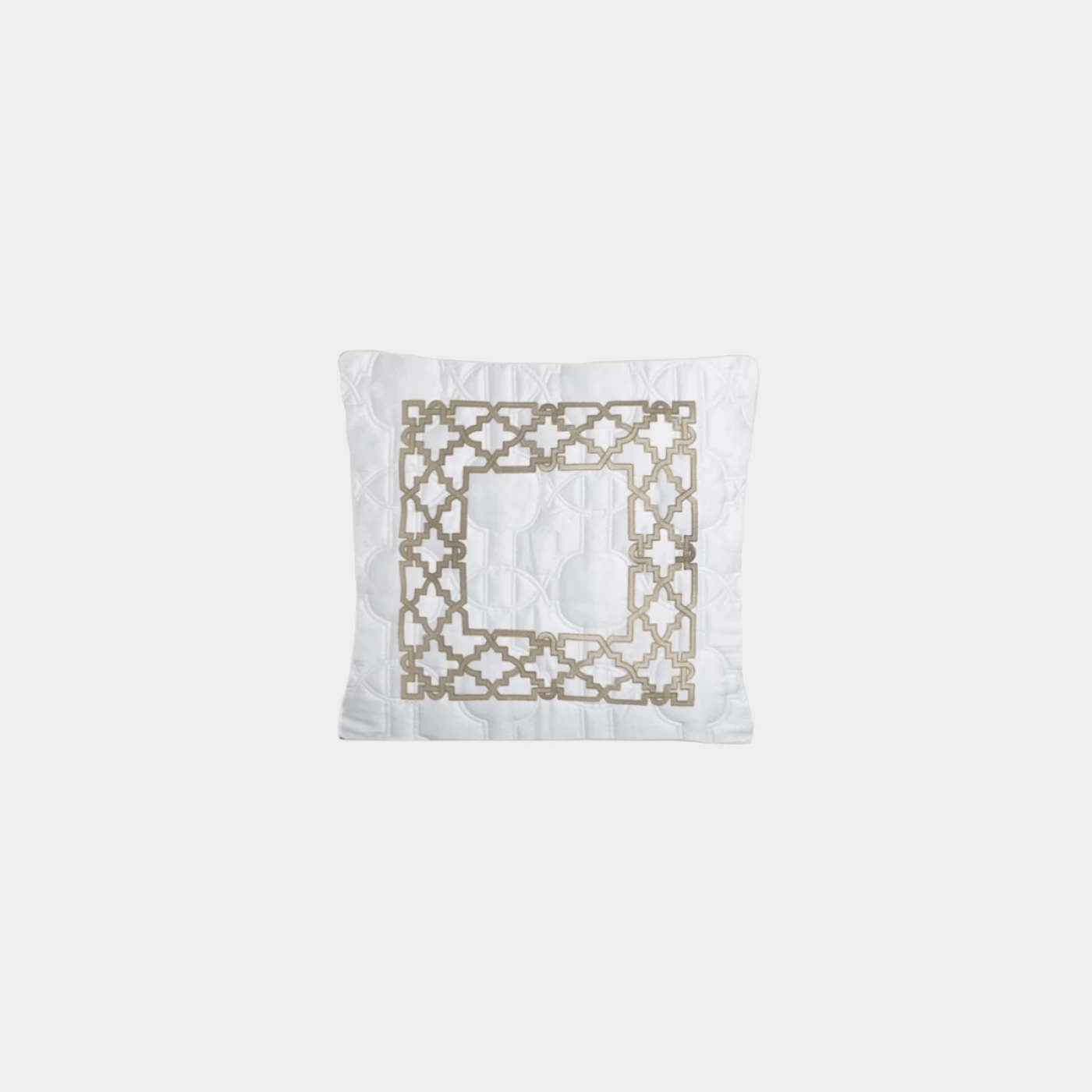 Biancheria da letto Cuscino d’arredo quadrato trapuntato Fretwork by Timothy Corrigan for Dea white/kaki