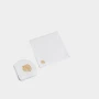 TOVAGLIOLO FEUILLAGE misto lino ricamato Timothy Corrigan for Dea White/Golden Yellow