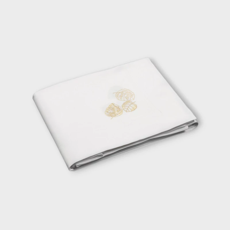 DEA ITALY Tovaglia in misto cotone/lino ricamato FEUILLAGE Timothy Corrigan for Dea White/ivory