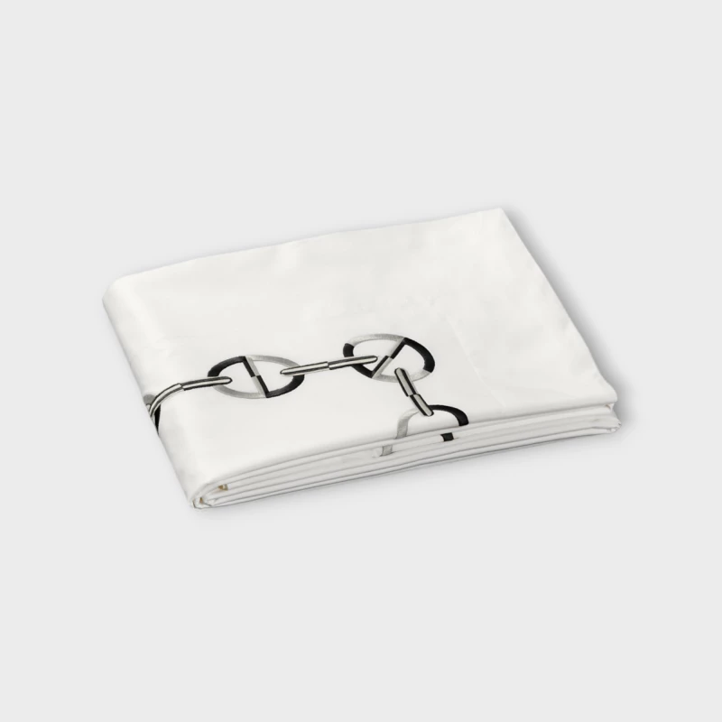 DEA ITALY CHAINE SOPRA LENZUOLO PERCALLE RICAMATO Timothy Corrigan for Dea White/black