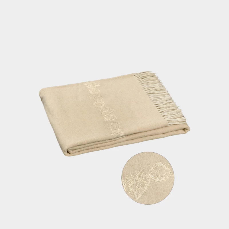 DEA ITALY Plaid FEUILLAGE Timothy Corrigan for Dea White/ivory