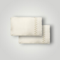 DEA Biancheria da letto PELAGO FEDERA A SACCO 2 PEZZI RASO RICAMATO Timothy Corrigan for Dea   ivory/ivory