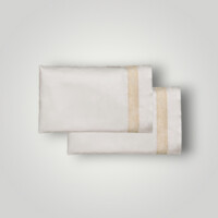 DEA Biancheria da letto PELAGO FEDERA A SACCO 2 PEZZI RASO CON BORDO JACQUARD Timothy Corrigan for Dea   ivory/ivory