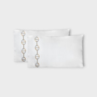 DEA Biancheria da letto CHAINE FEDERA A SACCO 2 PEZZI RASO DI COTONE Timothy Corrigan for Dea   white/moka