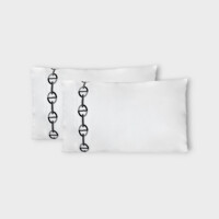 DEA Biancheria da letto CHAINE T FEDERA A SACCO 2 PEZZI (PERCALLE DI COTONE RICAMATO) Timothy Corrigan for Dea   white/black