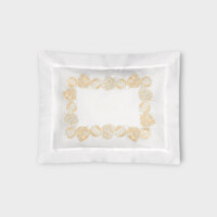 DEA Biancheria da letto FEUILLAGE FEDERA 4 VOLANTS (RASO DI COTONE RICAMATO) Timothy Corrigan for Dea   white/ivory