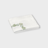 DEA Biancheria da letto FEUILLAGE SOPRA LENZUOLO (PERCALLE DI COTONE RICAMATO) Timothy Corrigan for Dea   white/sage green