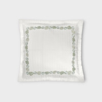 DEA Biancheria da letto FEUILLAGE Federa trapuntata Timothy Corrigan for Dea   white/sage green