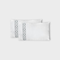 DEA Biancheria da letto FRETWORK  FEDERA A SACCO 2 PEZZI (RASO DI COTONE RICAMATO) Timothy Corrigan for Dea   silver grey